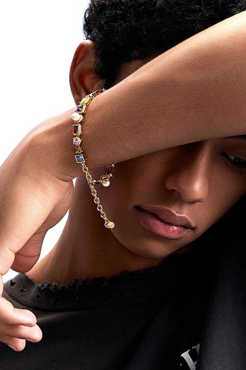 Zircon Pearl Bead Bracelet