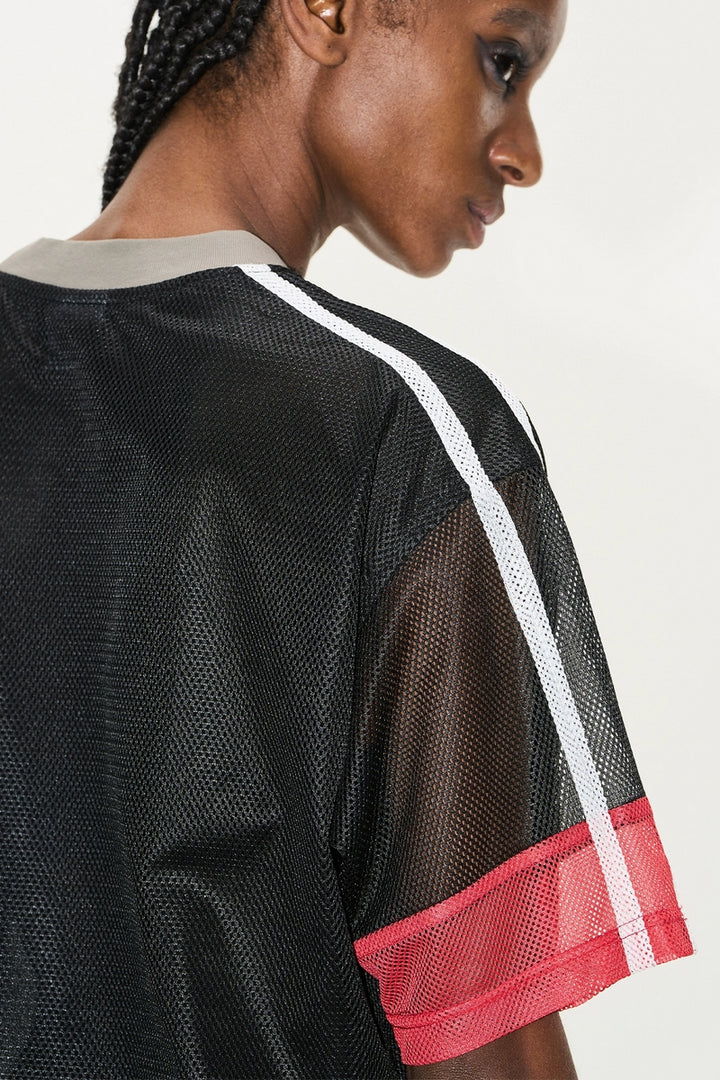 Colorblock Mesh Panel Sports Tee