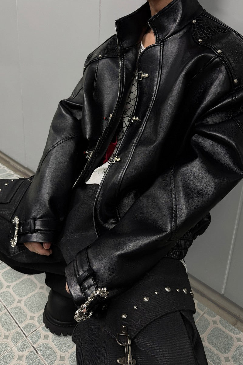 Python Embossed Buckle Jacket