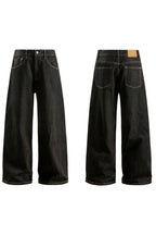Raw Denim Wide Leg Jeans