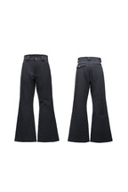 Lipstick Print Pleated Flare Trousers