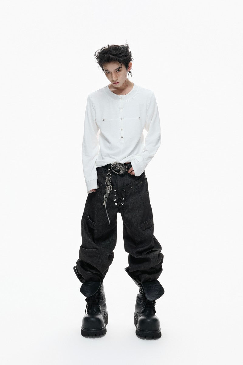 Raw Denim Straight Jeans