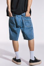 Washed Denim Shorts