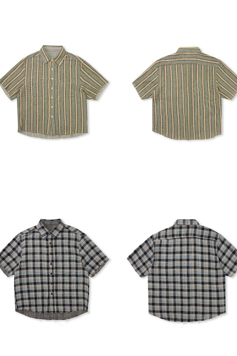 Reversible Linen Plaid Shirt
