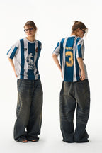 Distressed Striped Jersey Tee
