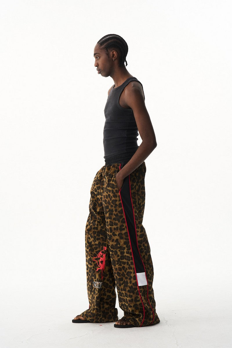 Leopard Print Straight Sweatpants