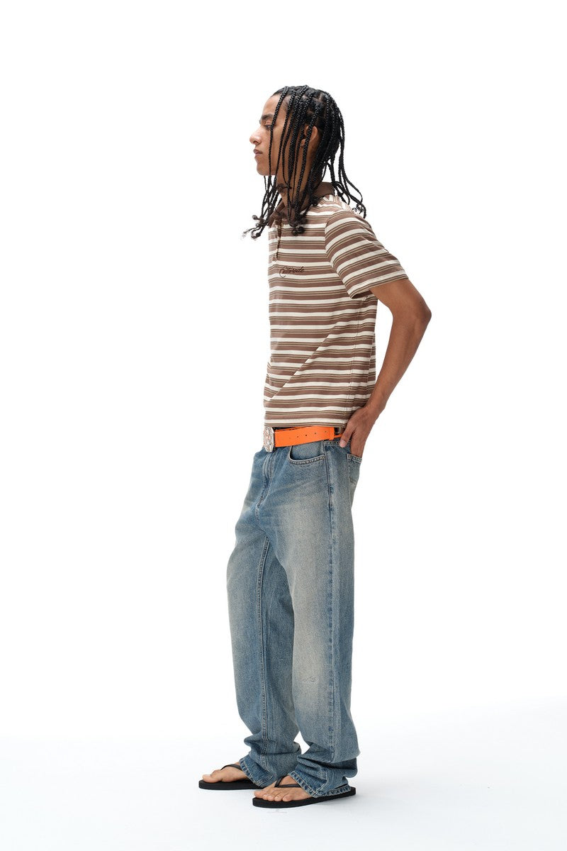 Striped Embroidered Polo Shirt