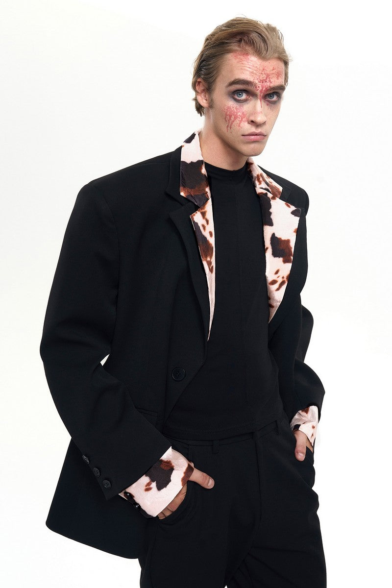 Cow Print Layered Blazer