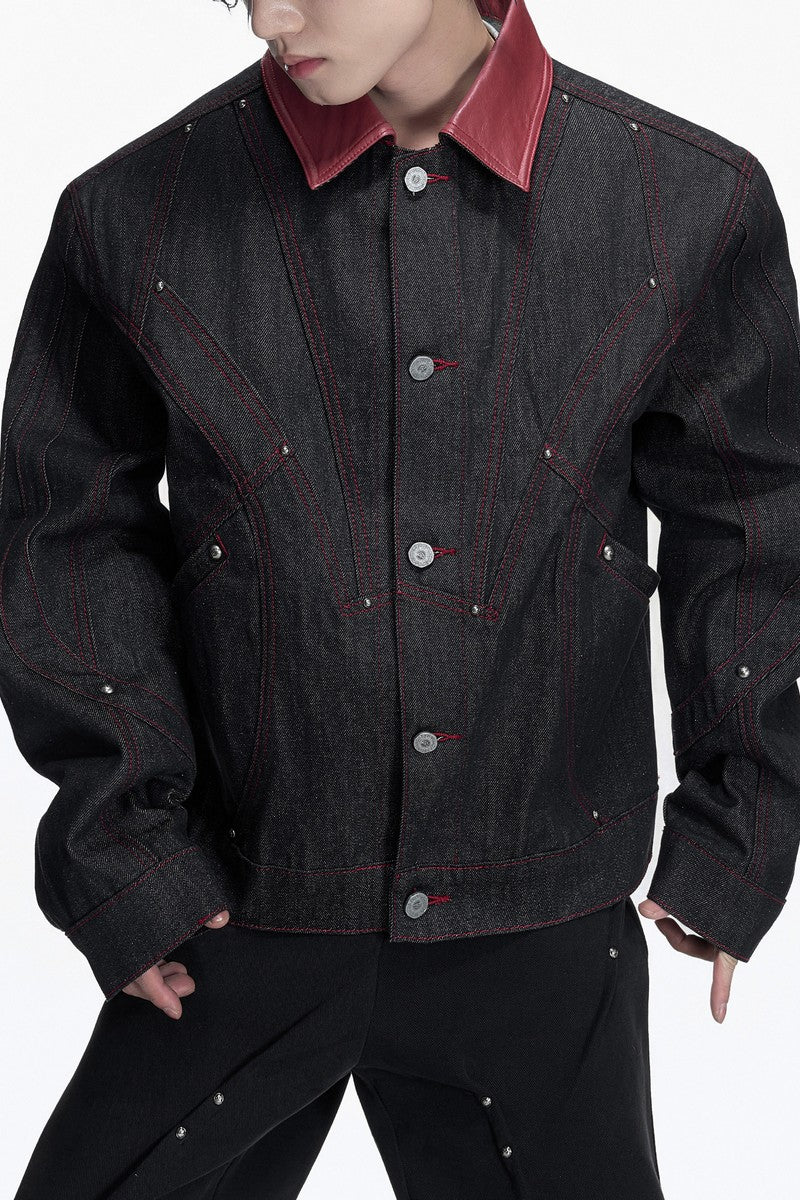 Raw Denim Embroidered Jacket