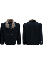 Fur Collar Wool Blazer Jacket