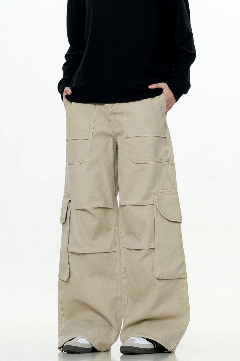 Wrinkled Paratrooper Cargo Pants