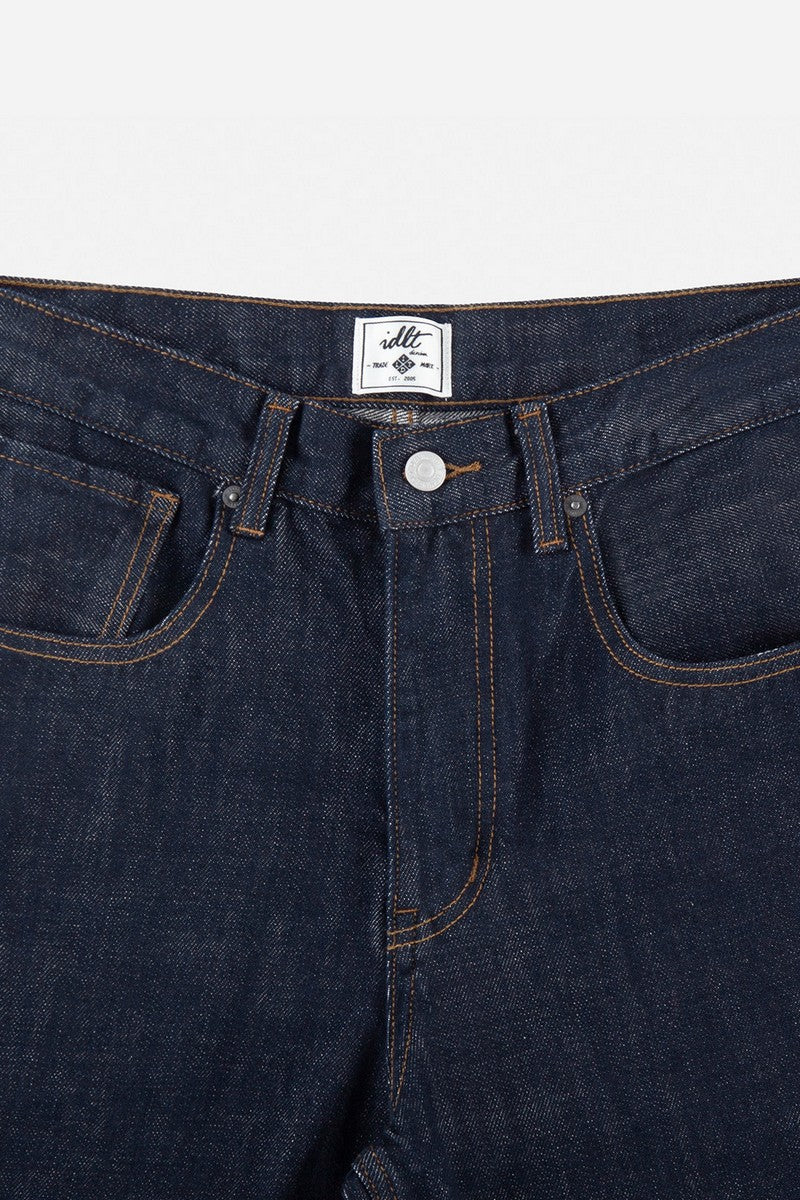 Washed Straight Leg Raw Jeans