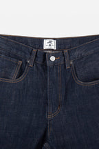 Washed Straight Leg Raw Jeans