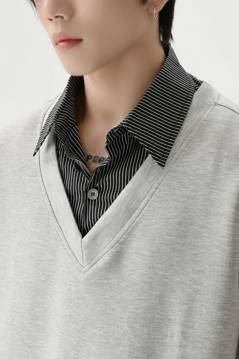 Layered Look Short Sleeve Tee