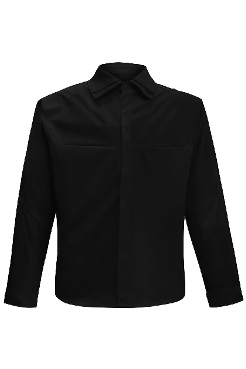 Layered Collar Pleated Shirt