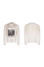 Skull Print Distressed Long Sleeve