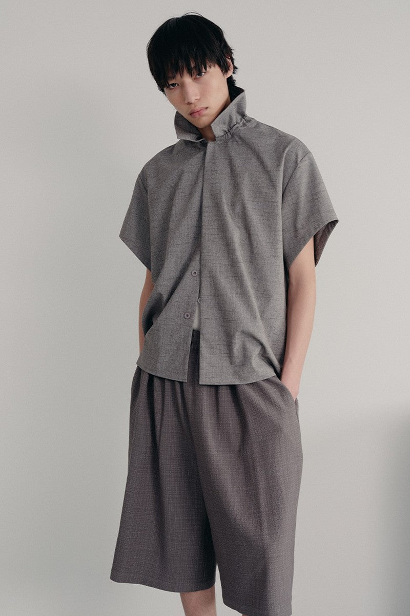 Textured Bud Collar Shirt