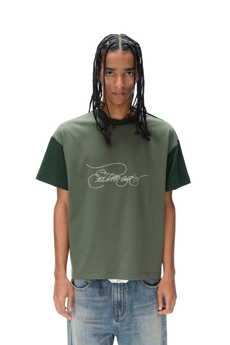 Distressed Script Raglan Tee