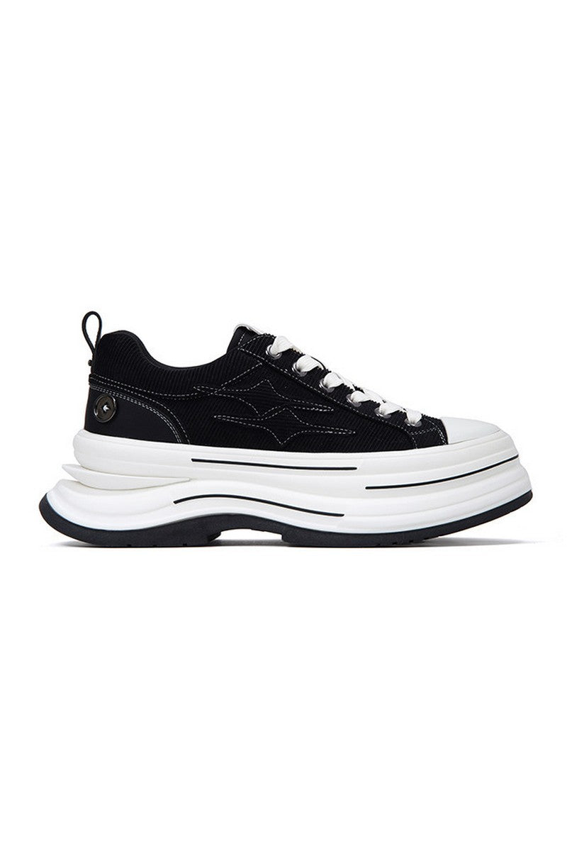 Black Platform Canvas Sneakers