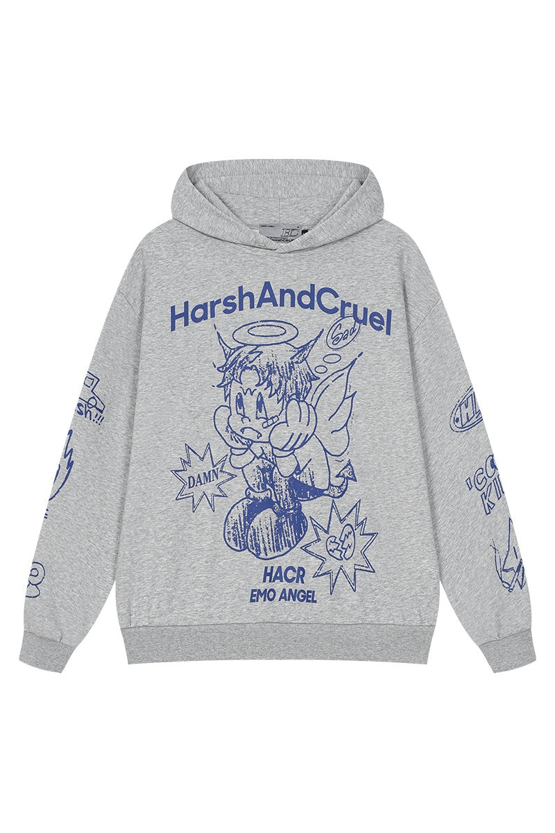 Emo Angel Printed Hoodie