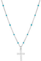 Silver Cross Drip Pendant Necklace