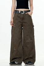 Paint Splatter Straight Cargo Pants