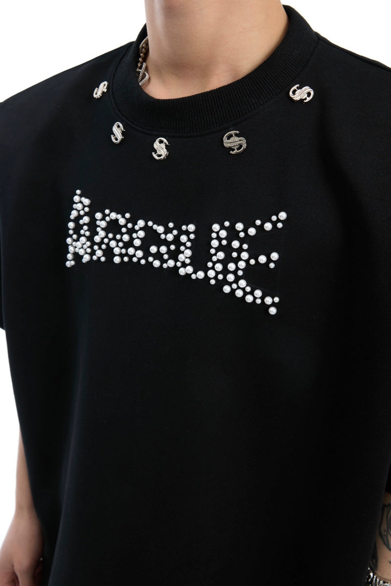 Pearl Logo Padded Shoulder T-Shirt