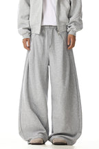 Grey Deconstructed Wide Sweatpants