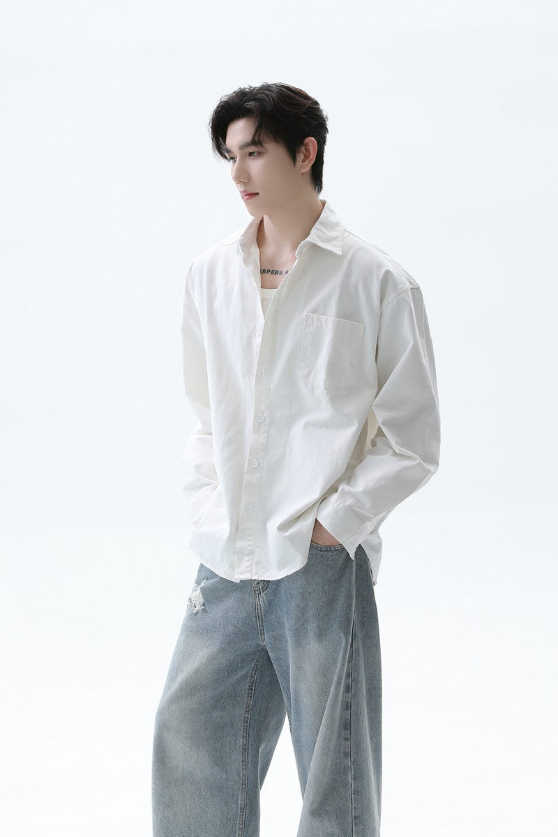 Washed Cotton Minimal Shirt