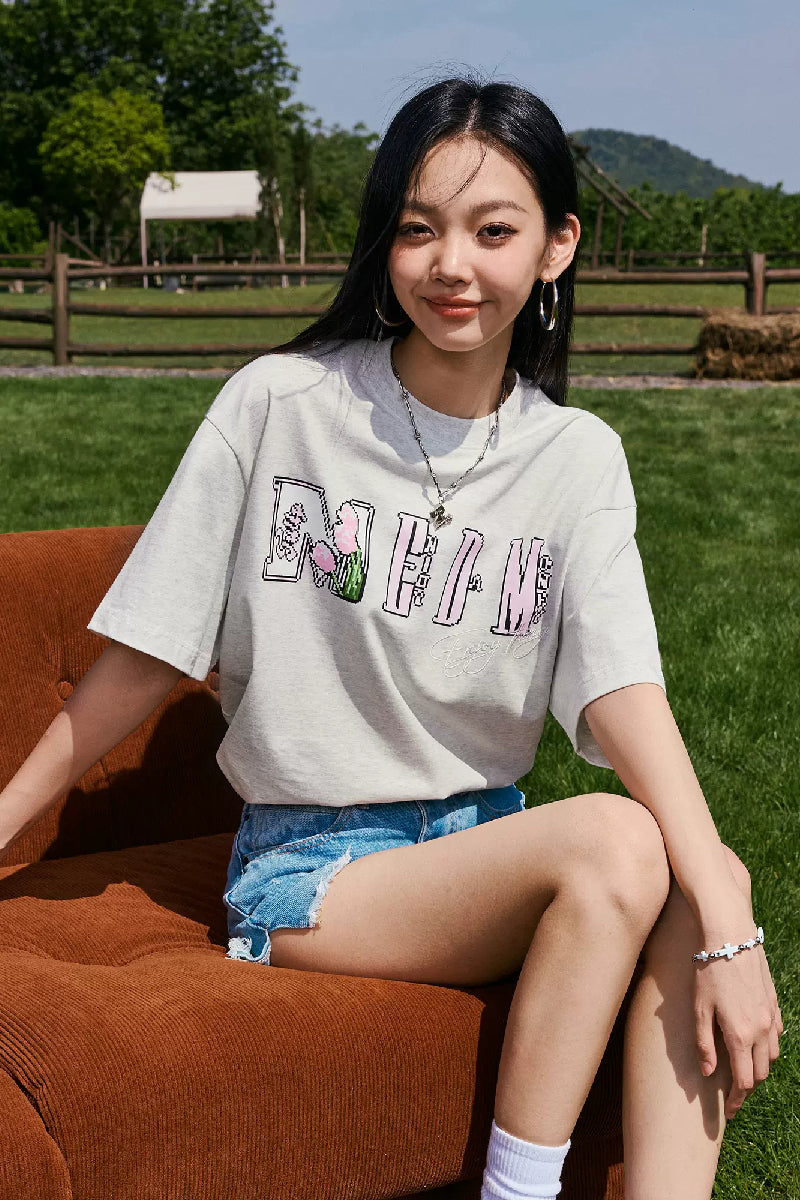 Mosaic Floral Loose Fit Tee – Copping Zone