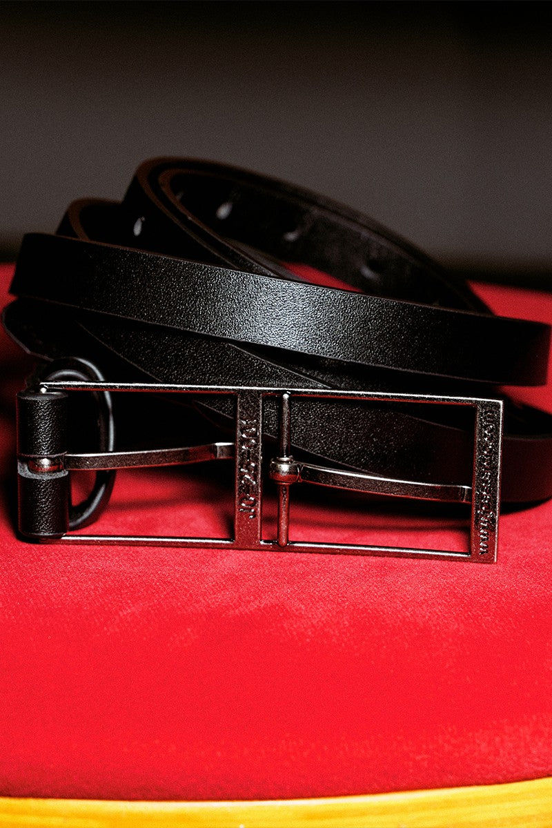 Double Buckle Leather Belt