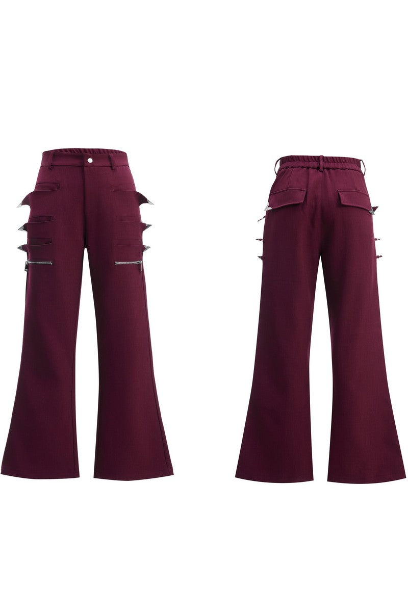 Deconstructed Zip Flare Pants