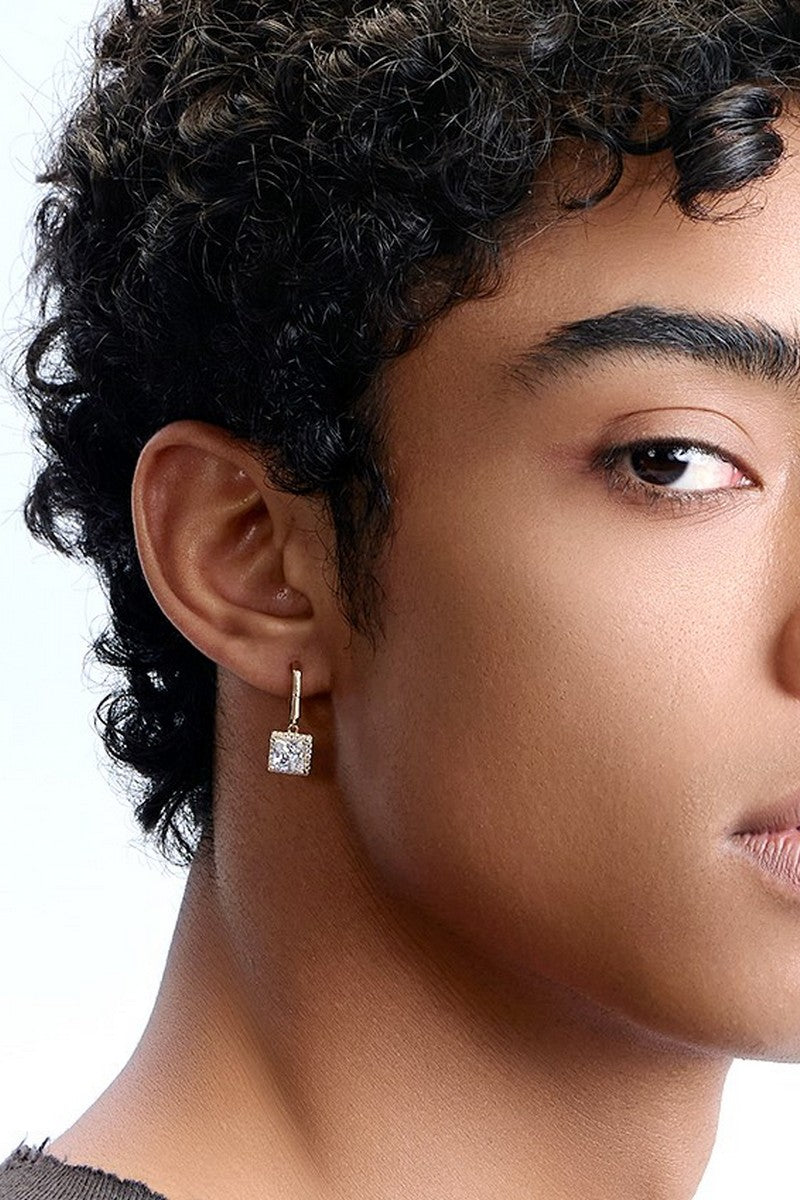 Gold Square Stud Earrings