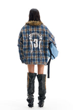 Plaid Layered Fleece Shirt Jacket