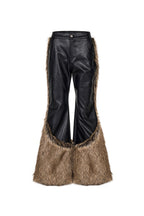Faux Fur PU Wide Leg Pants