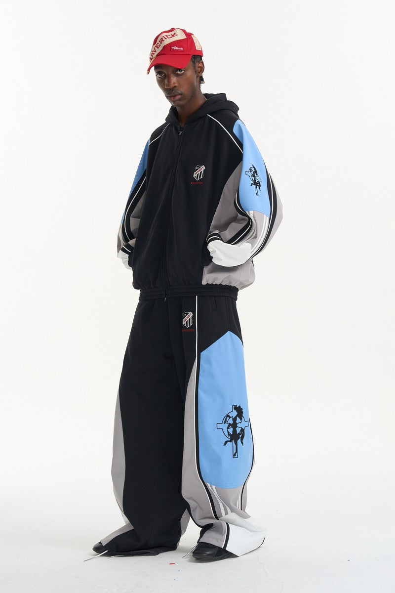 Colorblock Embroidered Track Pants