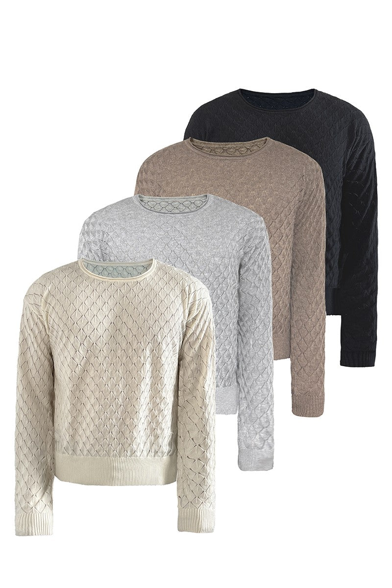 Diamond Cutout Knit Long Sleeve