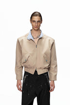 Striped Stand Collar Jacket