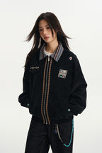 Turquoise Suede Patchwork Jacket