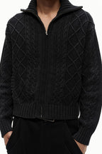 Jacquard Diamond Knit Turtleneck