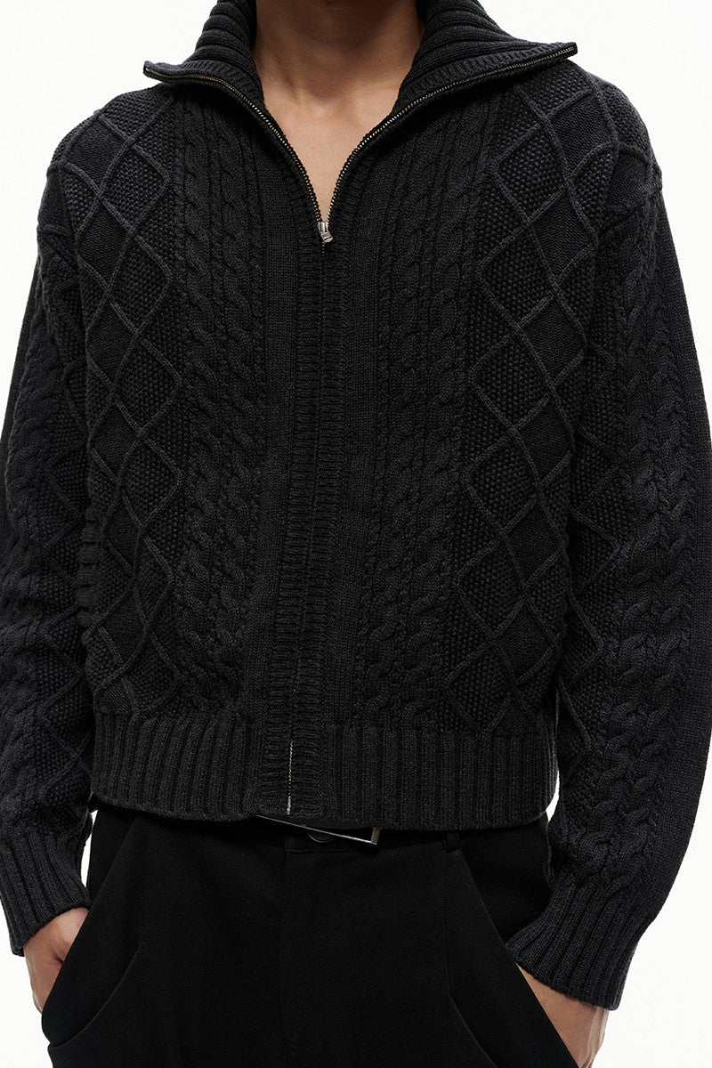 Jacquard Diamond Knit Turtleneck