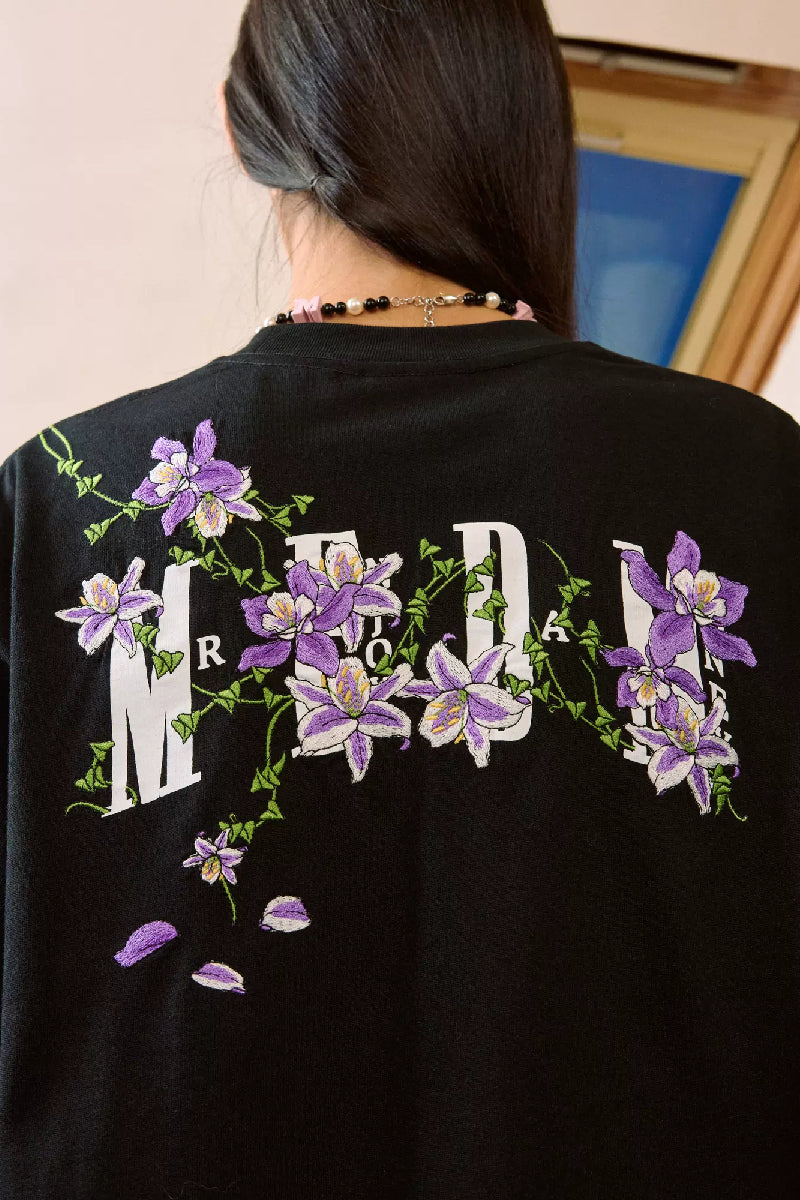 Vine Floral Embroidered Tee