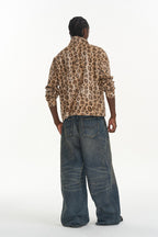 Leopard Print Relaxed Polo Shirt