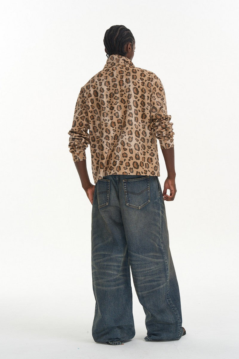 Leopard Print Relaxed Fit Polo