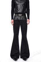 Black Flared Patchwork Jeans