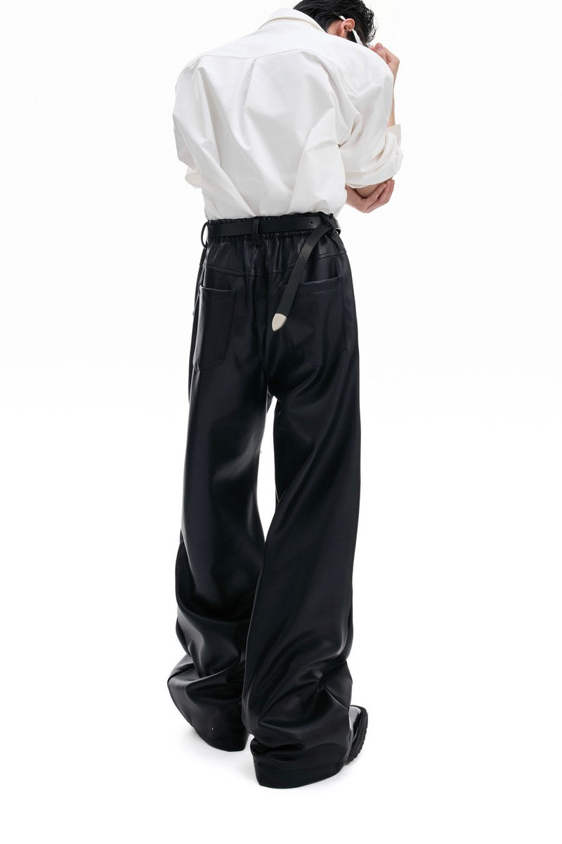 Matte Leather Zip Pants