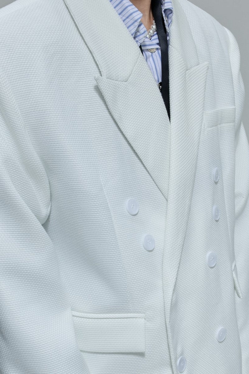 Waffle Textured Pearl Blazer