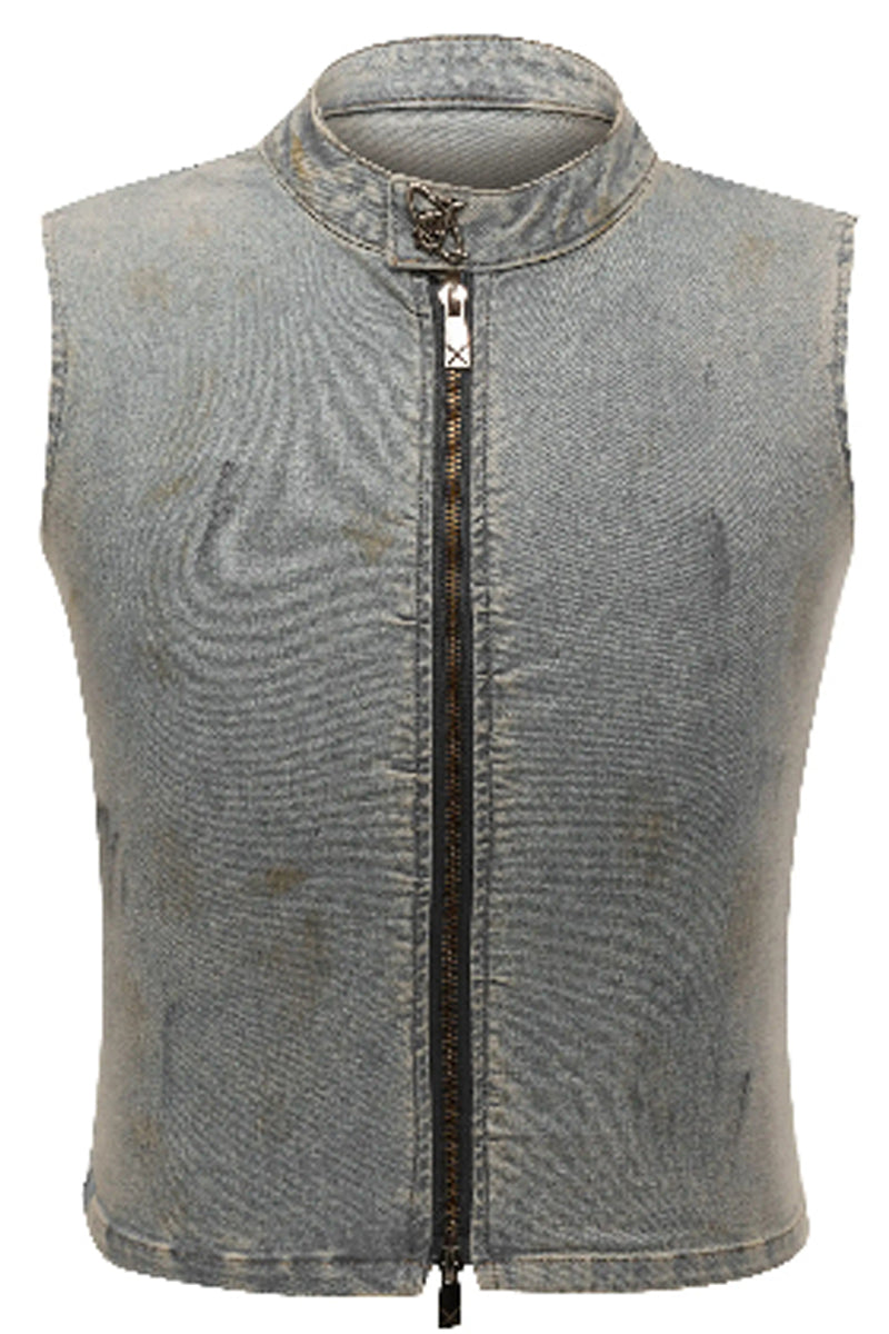 Vintage Denim Sleeveless Vest