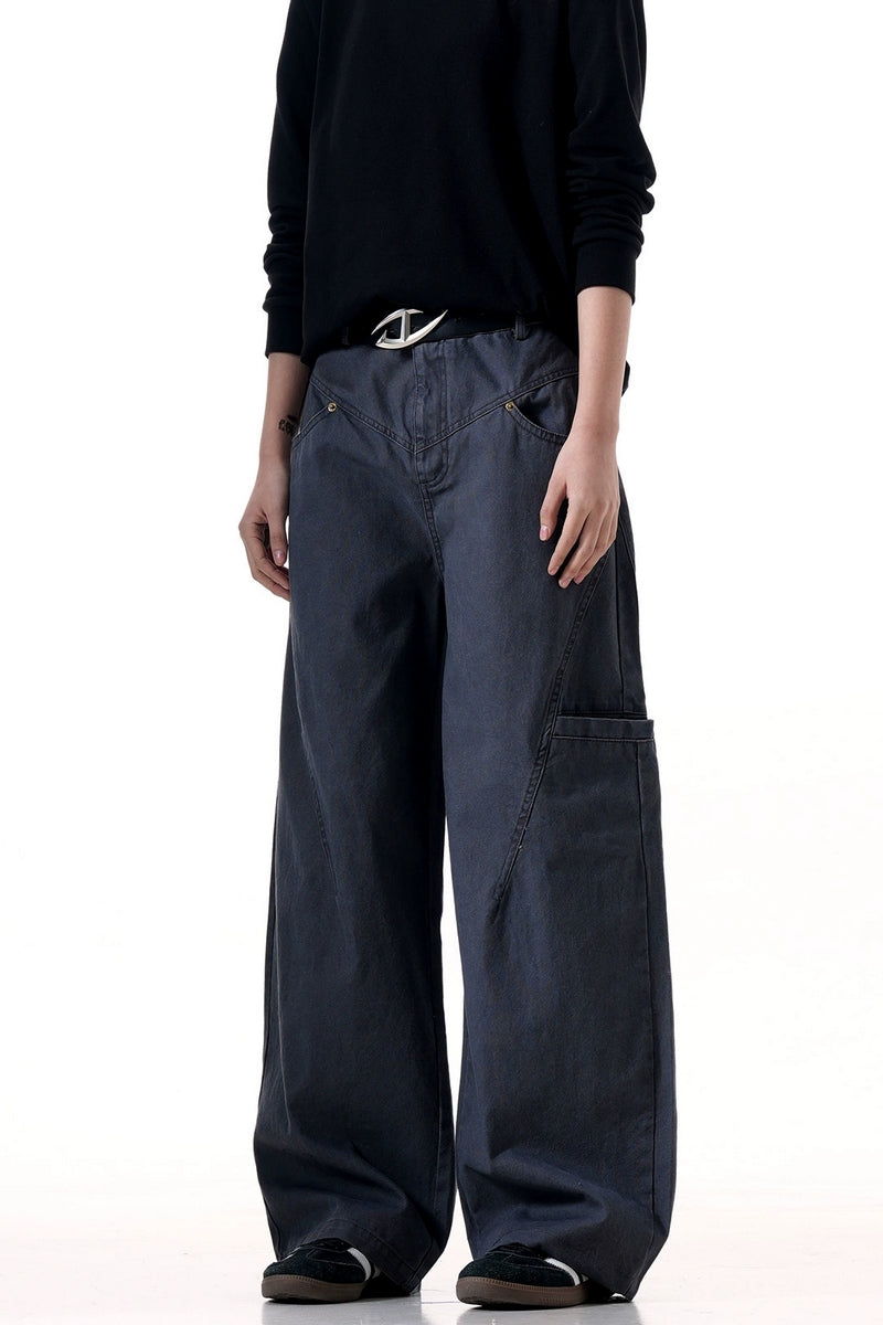 Distressed Gray Relaxed Cargo Pants