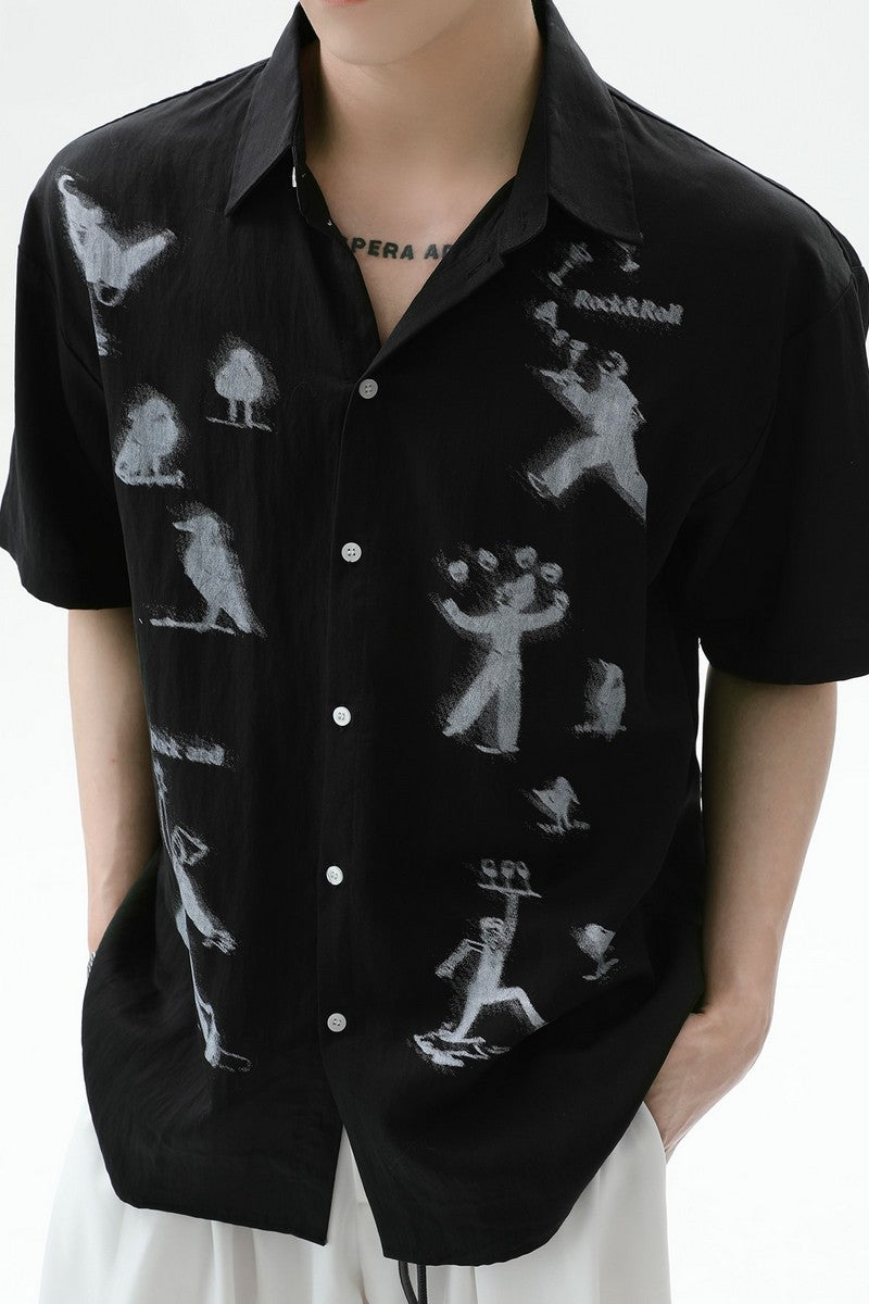 Tencel Phantom Print Short Sleeve Shirt